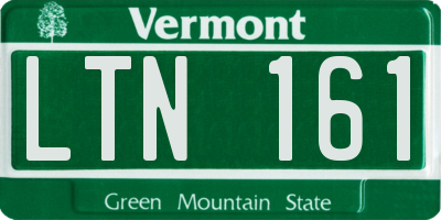 VT license plate LTN161