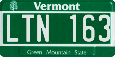 VT license plate LTN163
