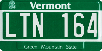VT license plate LTN164