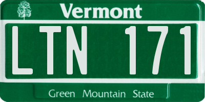 VT license plate LTN171