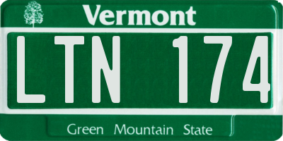 VT license plate LTN174