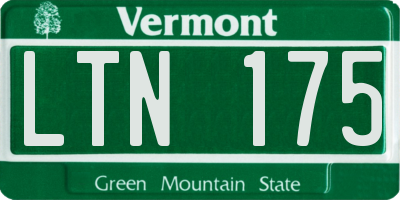 VT license plate LTN175