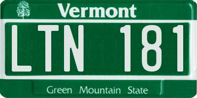 VT license plate LTN181