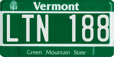 VT license plate LTN188