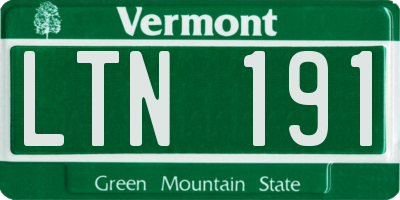 VT license plate LTN191