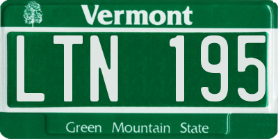 VT license plate LTN195
