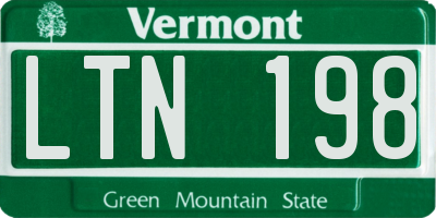 VT license plate LTN198