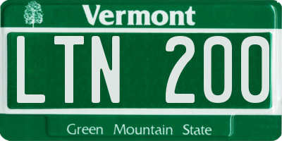 VT license plate LTN200