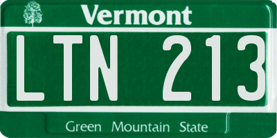 VT license plate LTN213