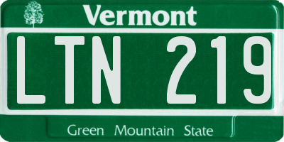 VT license plate LTN219