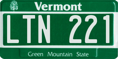 VT license plate LTN221