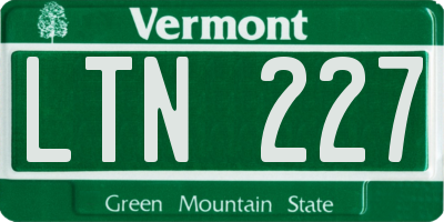 VT license plate LTN227