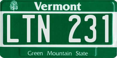 VT license plate LTN231