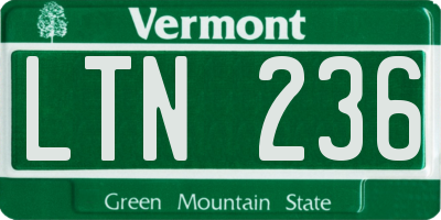 VT license plate LTN236