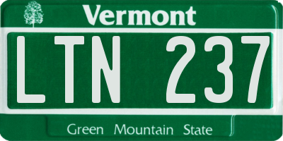 VT license plate LTN237