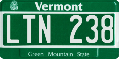 VT license plate LTN238