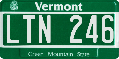 VT license plate LTN246