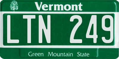 VT license plate LTN249
