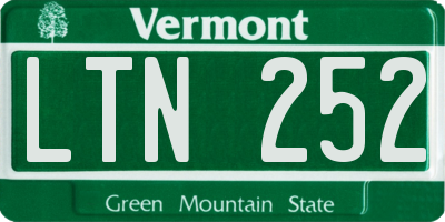 VT license plate LTN252