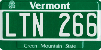 VT license plate LTN266