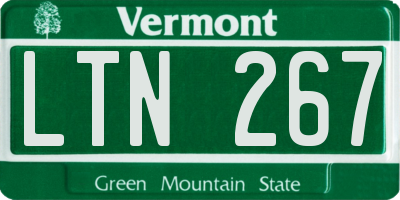 VT license plate LTN267