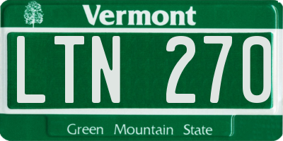 VT license plate LTN270