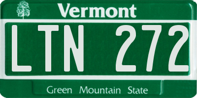 VT license plate LTN272