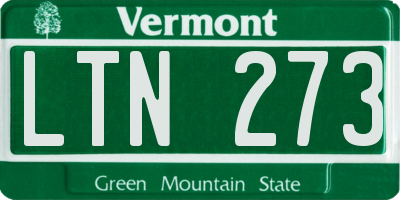 VT license plate LTN273