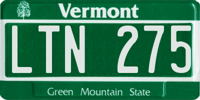 VT license plate LTN275