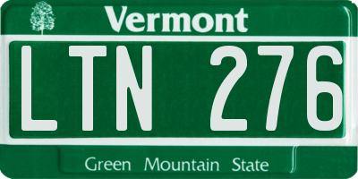 VT license plate LTN276