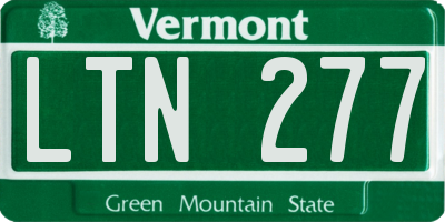 VT license plate LTN277