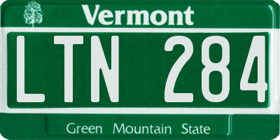 VT license plate LTN284