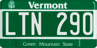 VT license plate LTN290