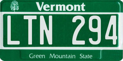 VT license plate LTN294