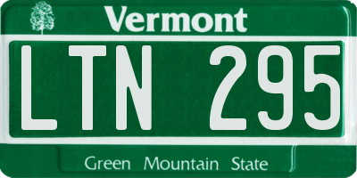 VT license plate LTN295