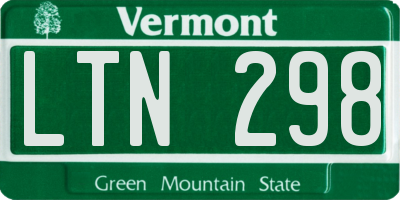 VT license plate LTN298