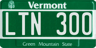VT license plate LTN300