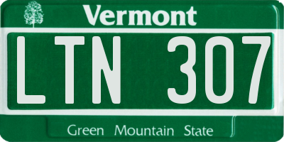 VT license plate LTN307