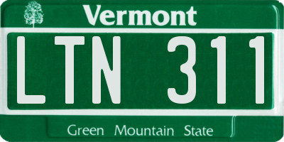 VT license plate LTN311