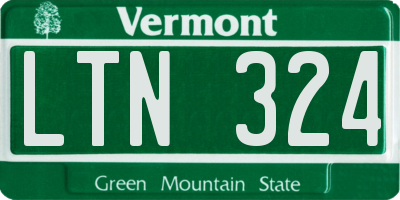 VT license plate LTN324