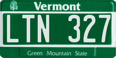 VT license plate LTN327
