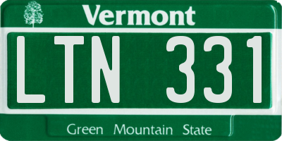 VT license plate LTN331