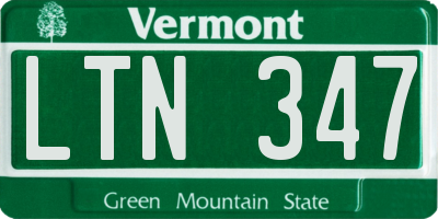 VT license plate LTN347