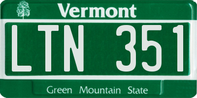 VT license plate LTN351