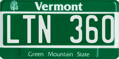 VT license plate LTN360