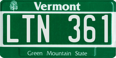 VT license plate LTN361