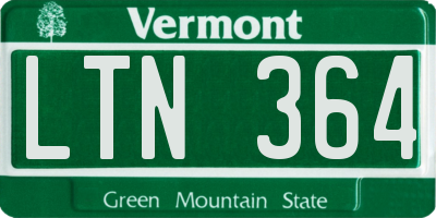 VT license plate LTN364