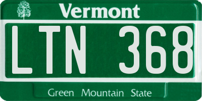 VT license plate LTN368