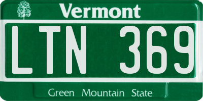 VT license plate LTN369