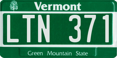 VT license plate LTN371